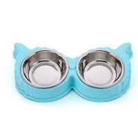 HKM-502675 Detachable Stainless Steel and PP Resin Dog and Cat Feeding Bowls in Pink, Blue, and Yellow