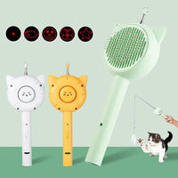 HKM-407571 Interactive 5-in-1 Cat Brush Toy with Retractable Wand and Light-Up Features