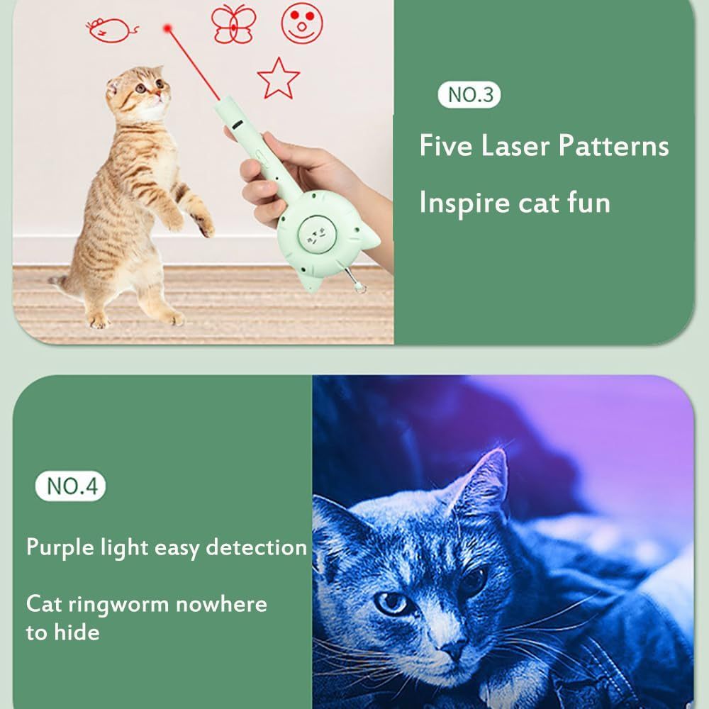 HKM-407571 Interactive 5-in-1 Cat Brush Toy with Retractable Wand and Light-Up Features