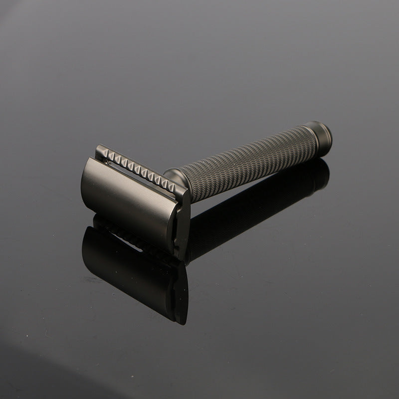 HKM-693587 Double-Sided Zinc Alloy Shaving Knife with Copper Handle - Retro Bronze Finish