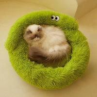 HKM-711635 Cozy Multi-Season Pet Cat and Small Dog Bed with Easy-Clean Teddy Mat