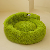 HKM-711635 Cozy Multi-Season Pet Cat and Small Dog Bed with Easy-Clean Teddy Mat