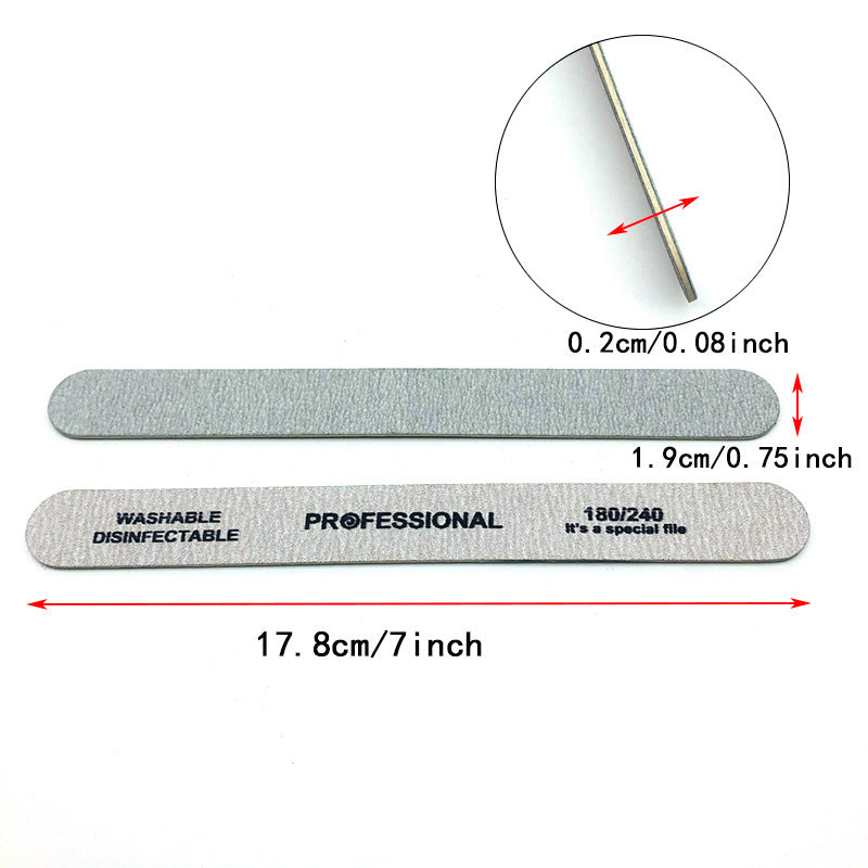 HKM-906579 Double-Sided Birch Sanding Strips with Sandpaper for Veneer Nail Shaping - 50pcs Package