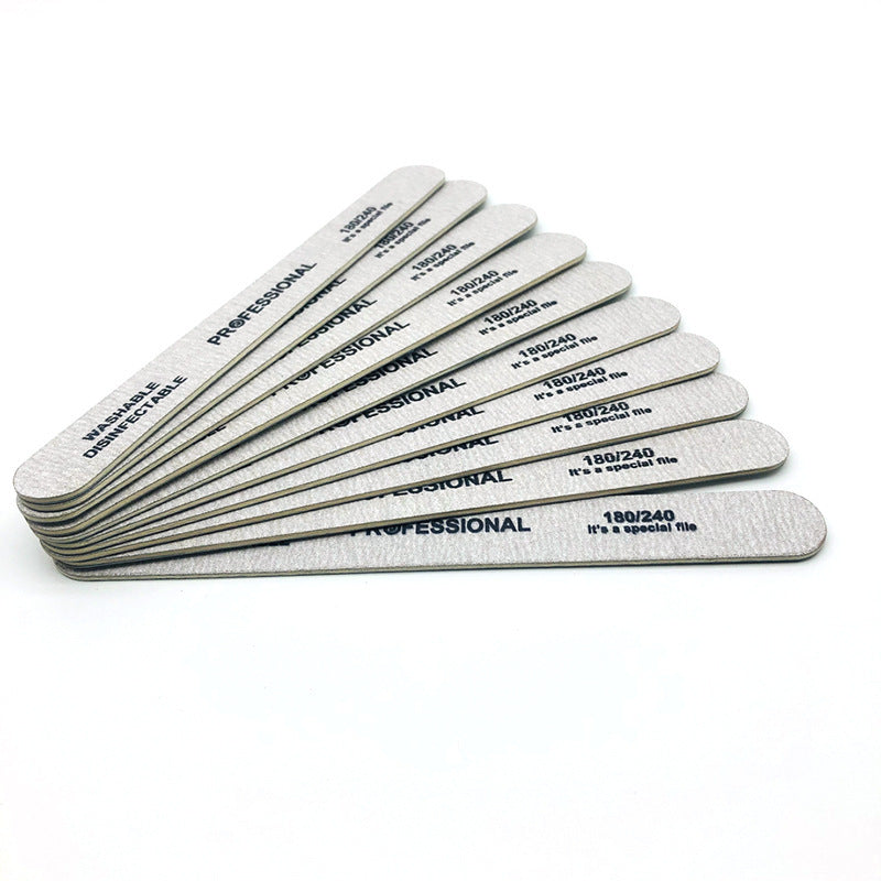 HKM-906579 Double-Sided Birch Sanding Strips with Sandpaper for Veneer Nail Shaping - 50pcs Package