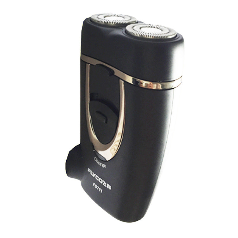 HKM-725203 Rechargeable Portable Rotary Electric Shaver with 2 Heads - No Water Cleaning Required