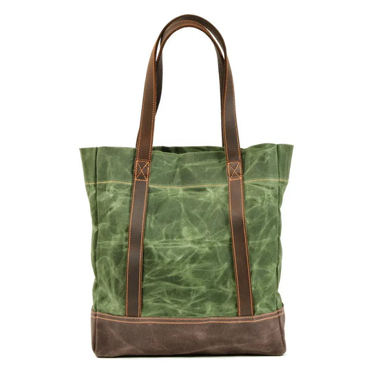 KTX-938771 Vintage Waxed Canvas Leather Shoulder Bag in Green, Grey, and Black - Eco-Friendly Daily Use Armpit Bag