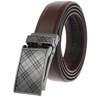 HKM-279763 Cowhide Leather Men's Automatic Buckle Slide Belt - Model LY33-30015-1