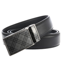 HKM-279763 Cowhide Leather Men's Automatic Buckle Slide Belt - Model LY33-30015-1