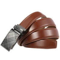 HKM-279763 Cowhide Leather Men's Automatic Buckle Slide Belt - Model LY33-30015-1