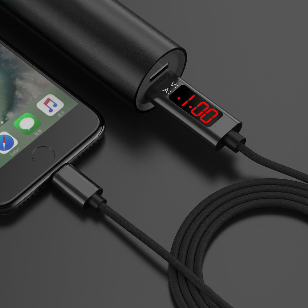 KTX-709395 Nylon Smart Display Data Cable for iPhone and Android Devices – Fast Charging and Data Transfer