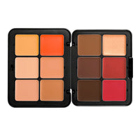 HKM-634963 12-Color Cream Blush Palette - Matte, Shimmer, and High-Gloss Finish for Neutral Skin Tones