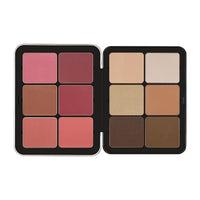 HKM-634963 12-Color Cream Blush Palette - Matte, Shimmer, and High-Gloss Finish for Neutral Skin Tones