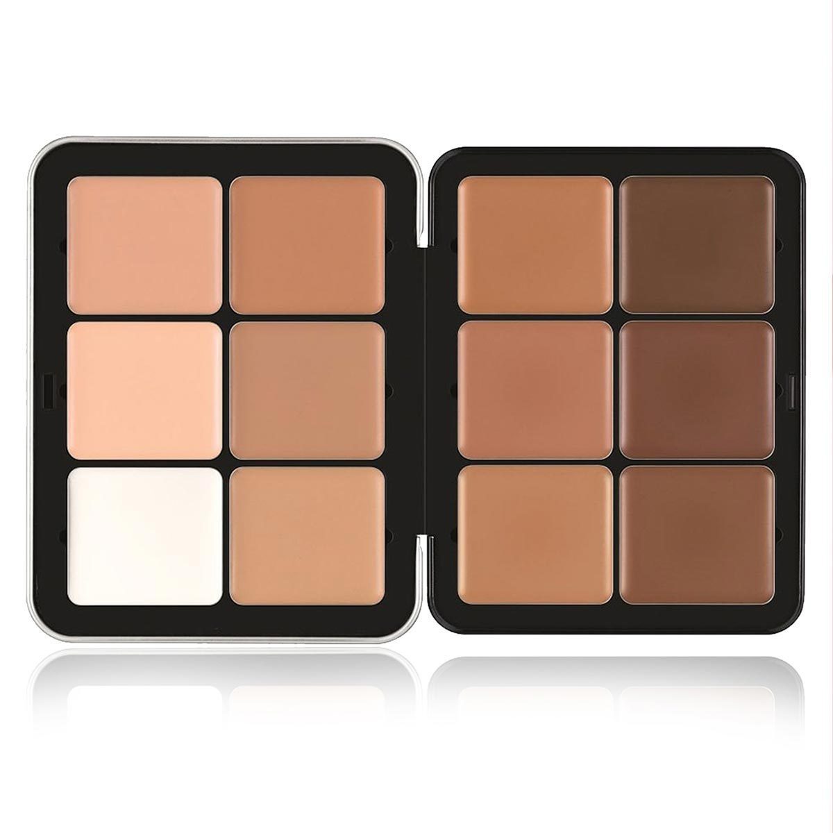 HKM-634963 12-Color Cream Blush Palette - Matte, Shimmer, and High-Gloss Finish for Neutral Skin Tones
