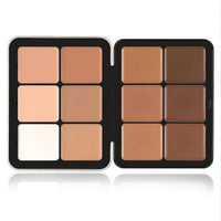 HKM-634963 12-Color Cream Blush Palette - Matte, Shimmer, and High-Gloss Finish for Neutral Skin Tones