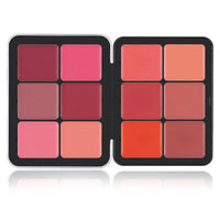 HKM-634963 12-Color Cream Blush Palette - Matte, Shimmer, and High-Gloss Finish for Neutral Skin Tones