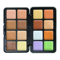 HKM-634963 12-Color Cream Blush Palette - Matte, Shimmer, and High-Gloss Finish for Neutral Skin Tones