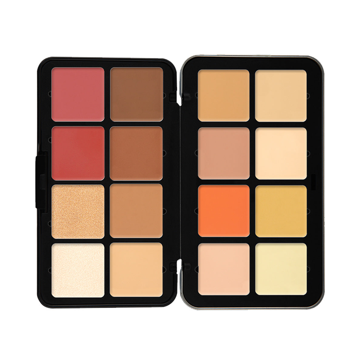 HKM-634963 12-Color Cream Blush Palette - Matte, Shimmer, and High-Gloss Finish for Neutral Skin Tones