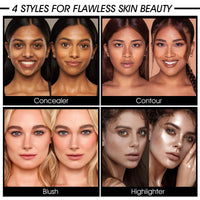 HKM-634963 12-Color Cream Blush Palette - Matte, Shimmer, and High-Gloss Finish for Neutral Skin Tones
