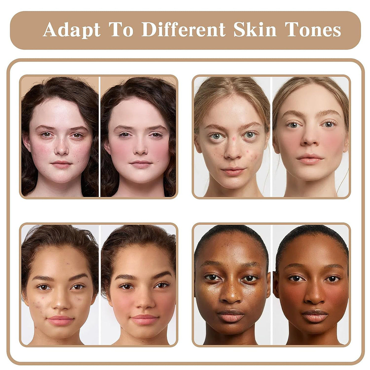 HKM-634963 12-Color Cream Blush Palette - Matte, Shimmer, and High-Gloss Finish for Neutral Skin Tones