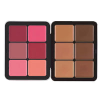 HKM-634963 12-Color Cream Blush Palette - Matte, Shimmer, and High-Gloss Finish for Neutral Skin Tones