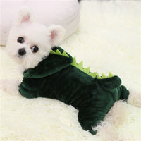 HKM-267283 Cozy Coral Fleece Dinosaur Dog Outfit for All Sizes