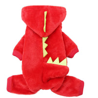 HKM-267283 Cozy Coral Fleece Dinosaur Dog Outfit for All Sizes