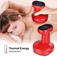 HKM-576531 Electric USB Gua Sha Scraping Massager with Cupping Function, 2-Speed Design, White/Red, Includes Accessories