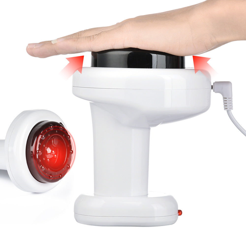 HKM-576531 Electric USB Gua Sha Scraping Massager with Cupping Function, 2-Speed Design, White/Red, Includes Accessories