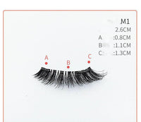 HKM-730131 Quantum Magnetic False Eyelashes - Natural Slender and Flying Thick Styles with Plastic Stalks, 2 Pairs Included