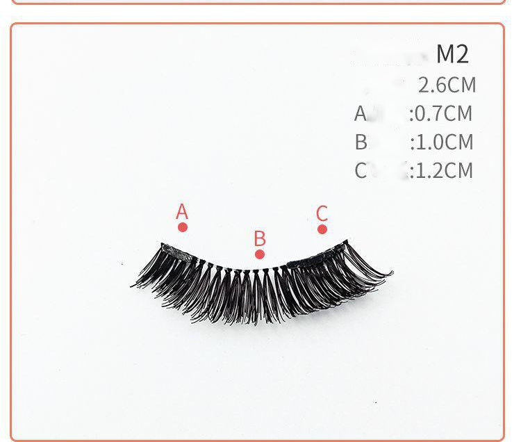 HKM-730131 Quantum Magnetic False Eyelashes - Natural Slender and Flying Thick Styles with Plastic Stalks, 2 Pairs Included