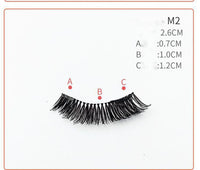 HKM-730131 Quantum Magnetic False Eyelashes - Natural Slender and Flying Thick Styles with Plastic Stalks, 2 Pairs Included