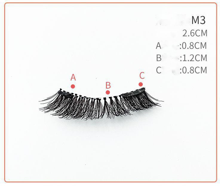 HKM-730131 Quantum Magnetic False Eyelashes - Natural Slender and Flying Thick Styles with Plastic Stalks, 2 Pairs Included