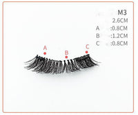 HKM-730131 Quantum Magnetic False Eyelashes - Natural Slender and Flying Thick Styles with Plastic Stalks, 2 Pairs Included