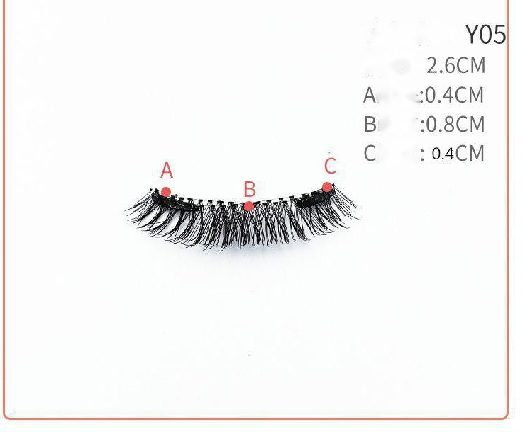 HKM-730131 Quantum Magnetic False Eyelashes - Natural Slender and Flying Thick Styles with Plastic Stalks, 2 Pairs Included