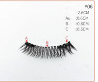 HKM-730131 Quantum Magnetic False Eyelashes - Natural Slender and Flying Thick Styles with Plastic Stalks, 2 Pairs Included