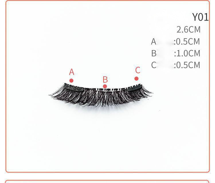 HKM-730131 Quantum Magnetic False Eyelashes - Natural Slender and Flying Thick Styles with Plastic Stalks, 2 Pairs Included