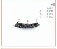 HKM-730131 Quantum Magnetic False Eyelashes - Natural Slender and Flying Thick Styles with Plastic Stalks, 2 Pairs Included