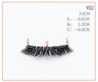 HKM-730131 Quantum Magnetic False Eyelashes - Natural Slender and Flying Thick Styles with Plastic Stalks, 2 Pairs Included