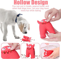 HKM-256531 Durable Monster-Shaped Squeaky Dog Chew Toy for Small Dogs - Natural Rubber Dental Cleaning Tool