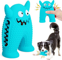 HKM-256531 Durable Monster-Shaped Squeaky Dog Chew Toy for Small Dogs - Natural Rubber Dental Cleaning Tool