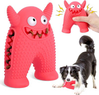 HKM-256531 Durable Monster-Shaped Squeaky Dog Chew Toy for Small Dogs - Natural Rubber Dental Cleaning Tool