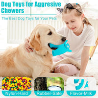 HKM-256531 Durable Monster-Shaped Squeaky Dog Chew Toy for Small Dogs - Natural Rubber Dental Cleaning Tool