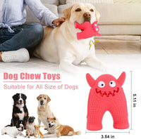 HKM-256531 Durable Monster-Shaped Squeaky Dog Chew Toy for Small Dogs - Natural Rubber Dental Cleaning Tool