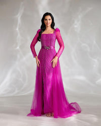 HKM-184595 Elegant Purple Evening Gown for Women - Model EZ25039