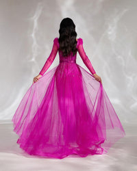 HKM-184595 Elegant Purple Evening Gown for Women - Model EZ25039