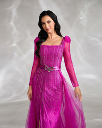 HKM-184595 Elegant Purple Evening Gown for Women - Model EZ25039