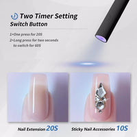 HKM-295187 Portable Handheld UV LED Nail Dryer with Adjustable Stand and USB Rechargeable Design