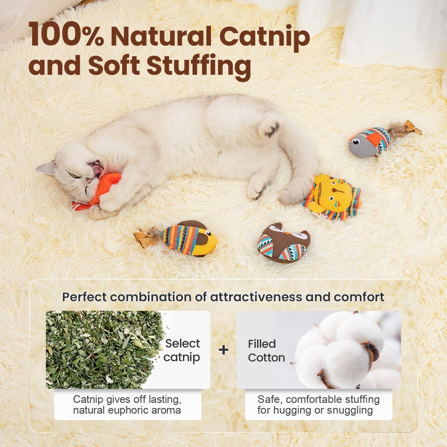 HKM-304275 Durable Catnip Jungle Animal Toys - Interactive Bite-Resistant Kicker Toys for Indoor Cats