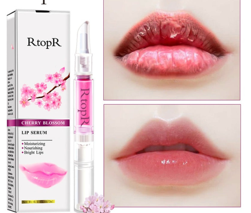 HKM-219347 Cherry Blossom Lip Serum with Natural Extracts for Hydration and Nourishment, 0.1 fl. oz / 3ml