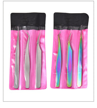 HKM-261267 Elegant Stainless Steel Eyelash Tweezers Curler Set - 3 Unique Clips